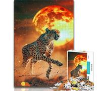 Cheetah Sunset Jigsaws Puzzles 1000 Pieces for Teenagers Gifts,Educational Games Home Decoration Deal As Gifts for The Whole Family (50x75cm)
