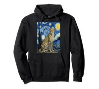 Cheetah van Gogh Starry Night Feline Art Pullover Hoodie
