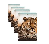 Cheetah Waiting for an Opportunity Car Air Fresheners Cards Set of 4 Pieces Personalized Car Fresheners Gifts for Men Women Auto Aromatherapy Tablets Hanging Scented Cards for Wardrobe Bathroom