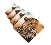 Cheetah Waiting for an Opportunity Car Air Fresheners Cards Set of 4 Pieces Personalized Car Fresheners Gifts for Men Women Auto Aromatherapy Tablets Hanging Scented Cards for Wardrobe Bathroom