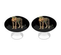 Cheetah Wild Animal Funny Round Cabinet Knobs Stainless Steel Drawer Pulls Door Handles Decoration