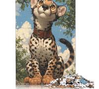 Cheetah with Big Eyes Puzzle Relax Challenge Toy Paper Rectangular Jigsaw Puzzle for Boy Or Girl 1000pcs (26x38cm)