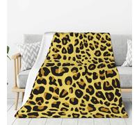 Cheetah Yellow Leopard Super Soft Throw Flannel Blanket Thick Comfy Cozy Couch 80"x60"