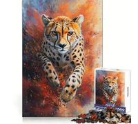 Cheetah's Fury Jigsaw Puzzles 1000 Pieces Clear Thinking Calm Downtime Precise Edges Chic Xmas Gift (50x75cm)