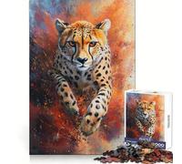 Cheetah's Fury Jigsaw Puzzles for Teenagers 1000 Pieces Smart Exercise Quiet Enjoyment Seamless Lock Bday Surprise (38x52cm)