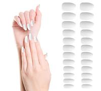 CHEEYRMAGIC Press on Nails with Jelly Glue Solid Color False Nails Short Fake Nails False Ballerina Coffin Press on Nails Glossy False Nail Tips for Nail Art DIY A2-CSJP (White-Frosted)