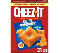 Cheez-It Cheese Crackers, Baked Snack Crackers, Lunch Snacks, Family Size, Extra Cheesy, 600ml Box (1 Box)