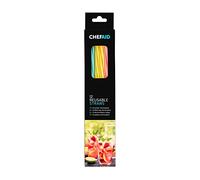 Chef Aid 12 Reusable Thick Plastic Drinking Straws, Suitable for Hot and Cold Drinks, Made from BPA Free Stong and Durable Plastic, Each Pack Contain 4 Blue, 4 Pink and 4 Yellow Straws