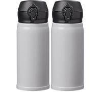 Chef Aid 350ml Flask - Compact Hydration for On-The-Go Adventures, Light Grey (Pack of 2)
