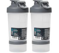 Chef Aid 500ml Shaker Bottle, Perfect for Protein Shakes, Vitamin Drinks and Supplements, Suitable for Hot and Cold Drinks, Freezer Safe, BPA-Free (Pack of 2)