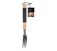 Chef Aid BBQ Fork - Sharp Prongs for Holding Meat and Rubberized Handle for Comfort Grip, Non-Stick Coating, Heat Resistant and Durable for Grilling Over Open Flame, Silver, 40.2 x 3.6 x 3.1 cm