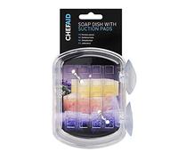 Chef Aid Clear Plastic Bath Organiser with Suction Pads, Perfect for storing Bathtime essenitals, Made with BPA free Storcng and durable plastic