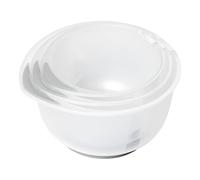 Chef Aid Contain 3 Mixing Bowls, Non-Slip Base, Soft Grip Handle, Microwave and Dishwasher Safe, Compact, Stackable, Ideal for baking and cooking, Off-white, 1.5 Litre, 2 Litre, 2.5 Litre