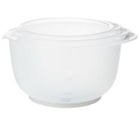 Chef Aid Contain 3 Mixing Bowls, Non-Slip Base, Soft Grip Handle, Microwave and Dishwasher Safe, Compact, Stackable, Ideal for baking and cooking, Off-white, 1.5 Litre, 2 Litre, 2.5 Litre