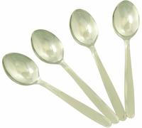 Chef Aid Dessert Spoons, Set of 4 Stainless Steel Dinner Table Dessert Spoons, Also Ideal for Picnics and Parties, Stainless Steel with Rounded Edges, Dishwasher Safe