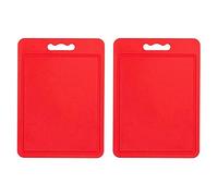 Chef Aid Red Plastic Chopping Board, 35x25cm, Non-slip, Dishwasher Safe
