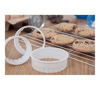 Chef Aid Fluted Edge Pastry Cutter Sets with Round and Square Cutters and Cookie Cutters, Perfect for Pastry, Cookie Dough, Biscuits, Scones and More, 6 Pieces with Crinkle Cutter design