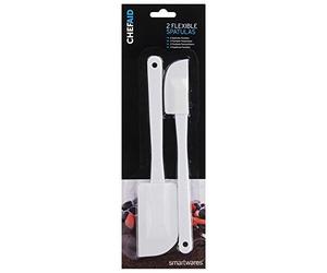 Chef Aid Kitchen Spatulas, Pack of 2 White Flexible Spatulas Ideal for Home Baking and Food Preparation, Heat Resistance to high tempertures, BPA Free and Dishwasher Safe