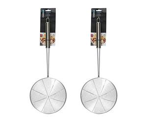 Chef Aid Kitchen Stainless Steel Skimmer Rust Proof Durable Easy Clean 16cm (Pack of 2)