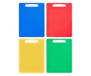 Chef Aid Large Multi-Colour Chopping Board Set, Multipurpose Anti-Slip Surface, Easy to Clean and Dishwasher Safe with Handle, Pack of 4 Cutting Boards Each Measuring 40 x 30cm