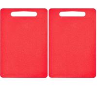 Chef Aid Large Red Poly Chopping Board, Multipurpose Anti-Slip Surface, Easy Clean and Dishwasher Safe with Handle, 40 x 30cm Other Colour Options Available. (Pack of 2)