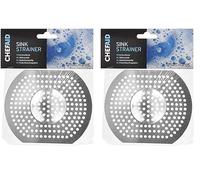 Chef Aid Large Sink Strainer, Kitchen Sink Strianer for catching foodwaste and Prevent Drain blockages (Pack of 2)