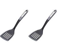 Chef Aid Multi-Function Slotted Turner with Silicone Edge for Scraping, Serrated Edge for Slicing with Raised Sections for Stripping and Grinding Surface for Shreading Garlic and Ginger, BPA Free