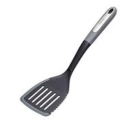 Chef Aid Multi-Function Slotted Turner with Silicone Edge for Scraping, Serrated Edge for Slicing with Raised Sections for Stripping and Grinding Surface for Shreading Garlic and Ginger, BPA Free