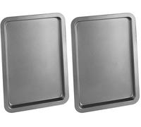 Chef Aid Non-Stick Carbon Steel Baking Tray, Durable Non Stick Coating, Fridge and Freezer Safe, Perfect for Baked Goods and Roasting, 37 cm x 25 cm, Robust Essential Oven pan, Grey (Pack of 2)
