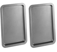 Chef Aid Non-Stick Carbon Steel Baking Tray, Durable Non Stick Coating, Fridge and Freezer Safe, Perfect for Baked Goods and Roasting, 33.5 x 22 x 2 cm, Robust Essential Oven pan, Grey (Pack of 2)