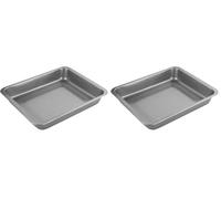 Chef Aid Non-Stick Carbon Steel Roasting Tray, Durable Coating, Measuring 23 x 18 x 5 cm and an Ideal Roasting Dish for Meat, Vegetables and Ideal for Baked Goods, Robust and Essential, Grey