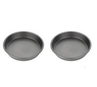Chef Aid Non-Stick Cake Tins, Pack of 2 Round Cake Pans with Fixed Base, Grey