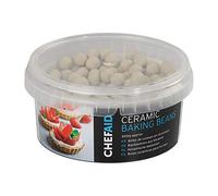 Chef Aid Reusable Ceramic Baking Beans and Blind Weights in Storage tub, Oven Beads Prevent Pastry Shrinkage, Blind Bake Quiche, Pies, and Tarts, Heat Resistant, Approx 500 g.