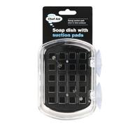 Chef Aid Soap Dish With Suction Pads Black (12.5 X 10 X 4.2Cm)
