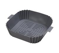 Chef Aid Square Air-Fryer Liner, Measures 19cm X 18cm X 5cm with grooved base for increased air-flow, Non-stick quailites which help prevent sticking and easy Cleaning, Grey