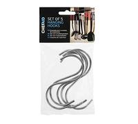 Chef Aid Stainless Steel S Style hanging Hooks pack of 5, For kitchen, bathroom and all around the Home, They hold Cooking Utensils and Pans