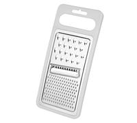 Chef Aid 3 Way Stainless Steel Flat Grater with ABS Frame - White, White