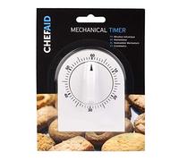 Chef Aid Wind Up Classic 60 Minute Mechical Timer, Supplied in White with clear and easy to read marking and a Loud Ringer