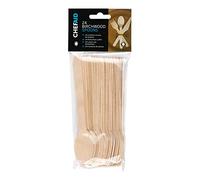 Chef Aid Wooden Spoons 24 Piece Set - Sustainable and Stylish Birchwood Cutlery for Picnics, Parties, Weddings, and More - Biodegradable and Compostable, Sturdy and Durable, Chemical-Free