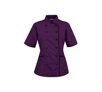 Chef Apparel Short Sleeves Women's Ladies Chef's Coat Jackets M (for Bust 36-37), Dark Purple