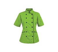 Chef Apparel Short Sleeves Women's Ladies Chef's Coat Jackets XXL (for Bust 42-43), Green