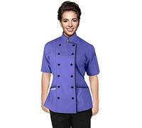 Chef Apparel Short Sleeves Women's Ladies Chef's Coat Jackets XXL (for Bust 42-43), Light Purple