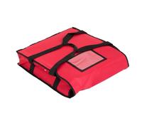 Chef Approved 24" x 24" Insulated Pizza Delivery Bag | Thermal Hot Food Warmer Carrier Tote with Reinforced Strap for Pizzarias Restaurant | 24"W x 24"D x 5"H, Water Resistant, Heavy-Duty Nylon, Red