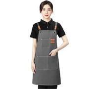 Chef Apron - Canvas Work Apron with Tool Pocket | Thickened Crossback Tool Holder, Stain-Resistant Work Tool Holder for Salon Baking Restaurant Woodworking Grilling Workshop Pottery