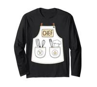 Chef Apron Funny Cute Culinary Cooking Costume Long Sleeve T-Shirt