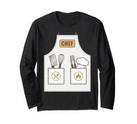 Chef Apron Funny Cute Culinary Cooking Costume Long Sleeve T-Shirt