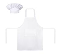 Chef Apron Hat Set, Elastic Chef Hat and Adult Kitchen Apron with Front Pocket Butcher Baker Costume Outfit for Men Women Painting Cooking Baking