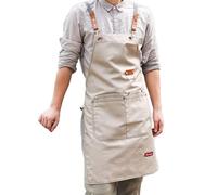 Chef Apron with Cross Back Straps for Men Women, Denim Aprons for Artists Painting, Kitchen Cooking,One Size, light blue (Beige One Size)