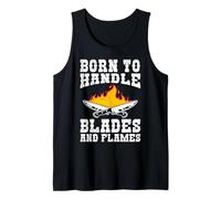 Chef Born to Handle Blades and Flames Funny Cooks Tank Top