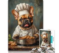 Chef Bulldog JigsawPuzzle 1000 Pieces for Adults,Learning Educational Toys Family Games with Matching Poster And Trivia Sheet 50x75cm